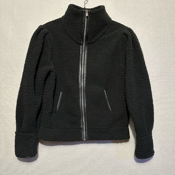 NWT Express soft sherpa jacket w/ faux leather trim - size XS - Picture 1 of 5